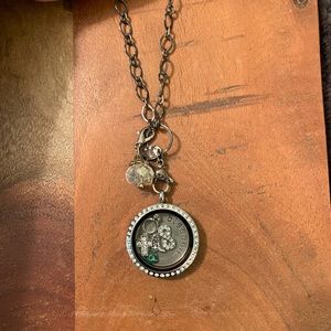 Origami Owl Locket Necklace With Charms and Locket | 16” Chain